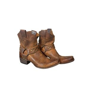 Old Gringo Ankle Boots Women's 7.5 Brown Distressed Harness Western Booties